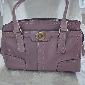 Lilac leather coach bag